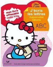 Hello Kitty, j’écris les lettres majuscules bâtons  4ans